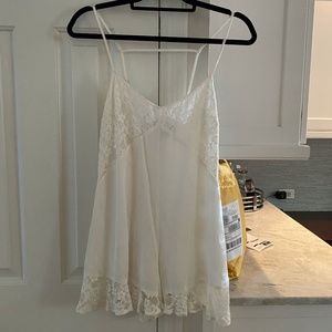 Cream/white skinny strap romper